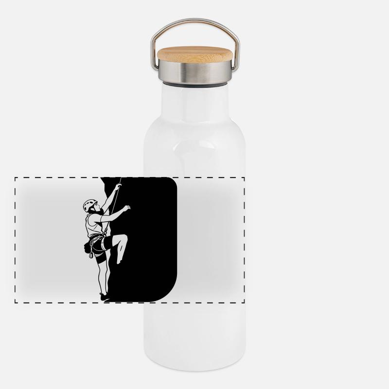 Bergsteiger Panorama Thermosflasche mit Bambusdeckel