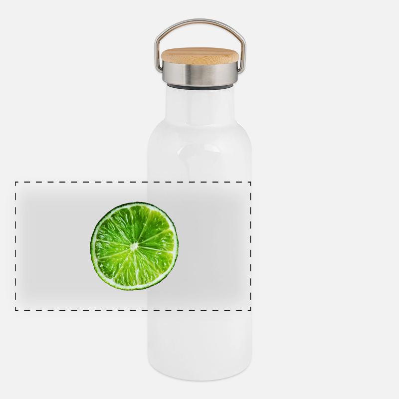 Limette Panorama Thermosflasche mit Bambusdeckel