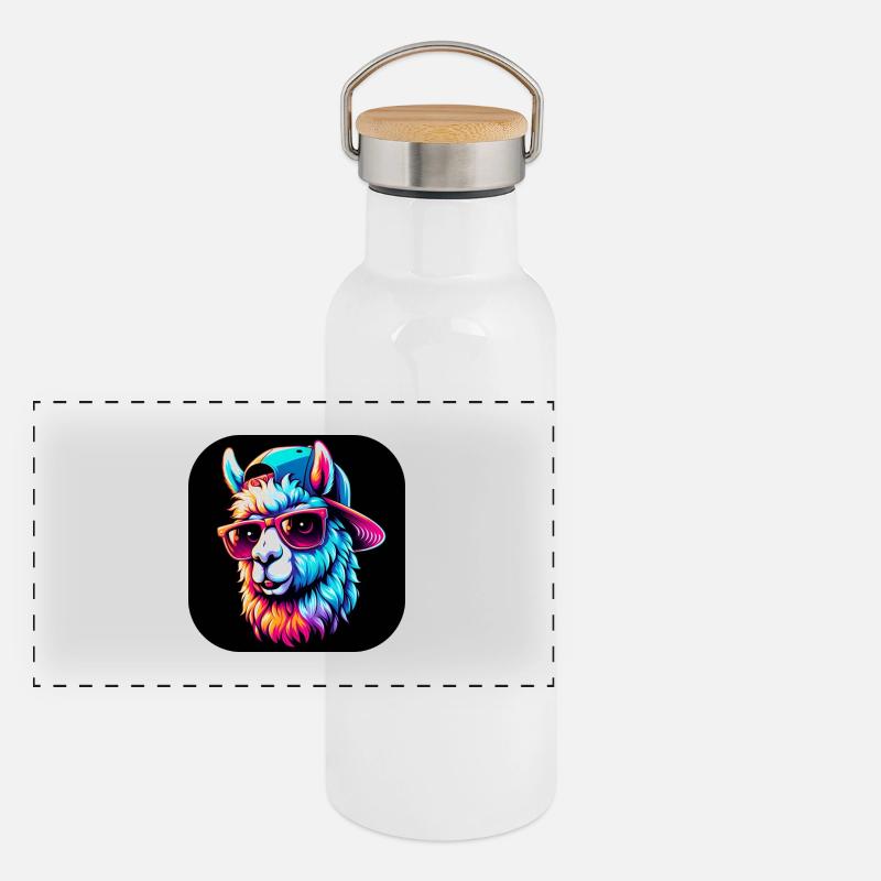 Alpaca Sunglasses Hat Fur Multicolored Panoramic Thermal Bottle with Bamboo Lid