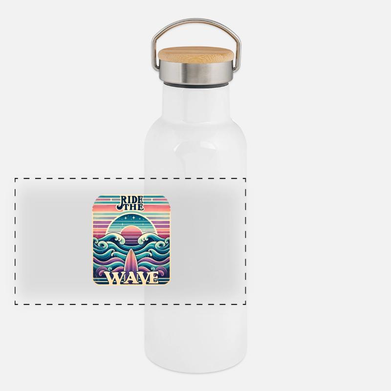 Ridethewave Panorama Thermosflasche mit Bambusdeckel
