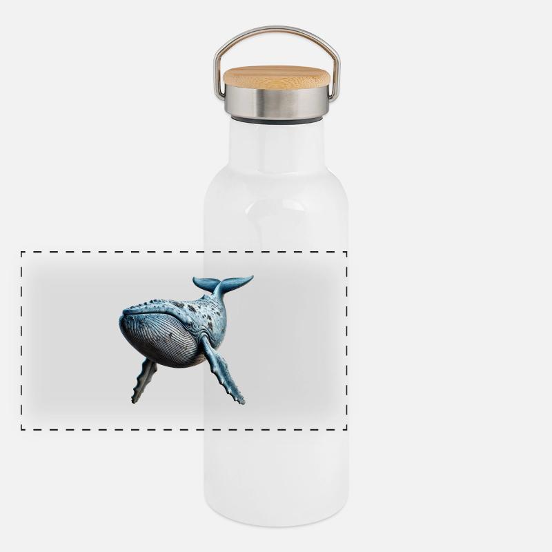 Wal Panorama Thermosflasche mit Bambusdeckel