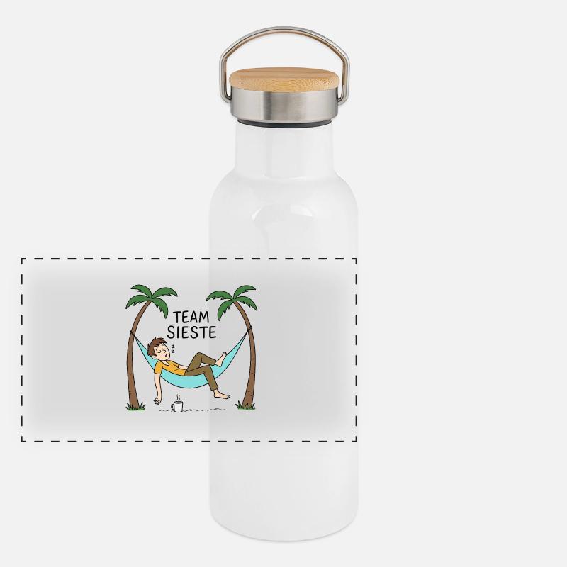 Team Sieste - Hamac & Farniente Gourde isotherme avec bouchon en bambou