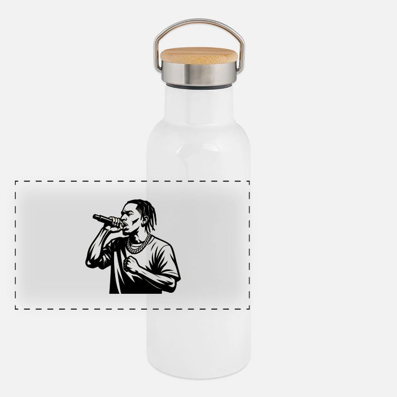 HipHop, rapper. Panoramic Thermal Bottle with Bamboo Lid