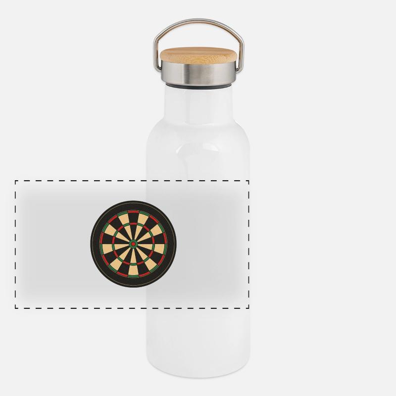 Dartscheibe Panorama Thermosflasche mit Bambusdeckel