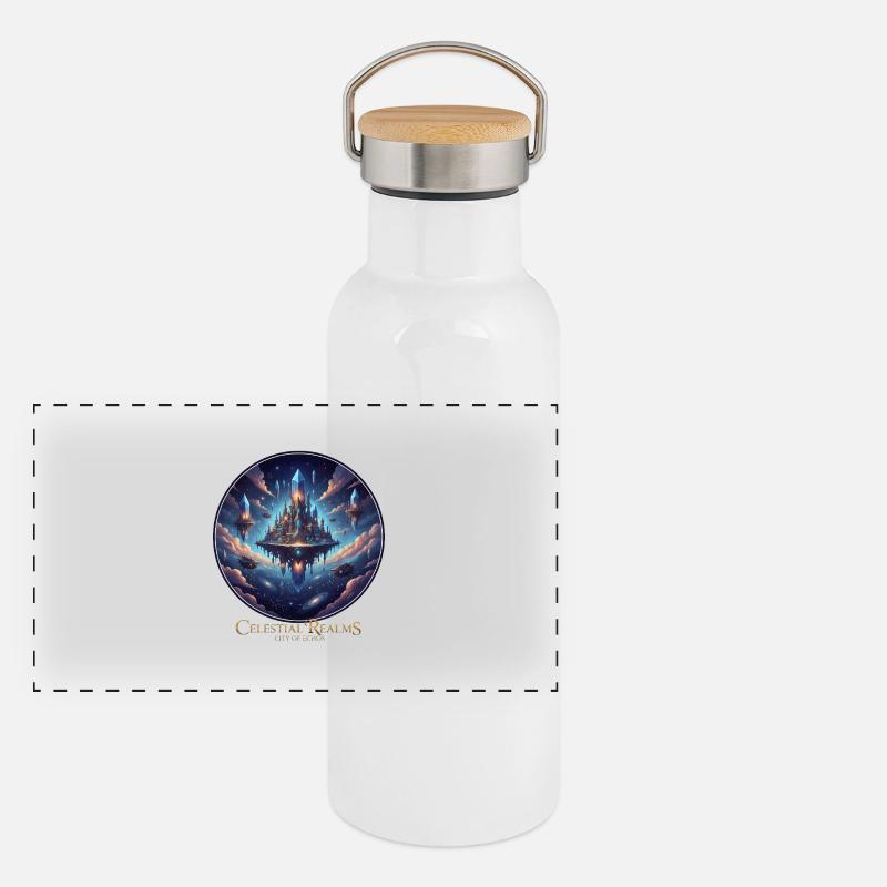 Heavenly castle in space Panoramic Thermal Bottle with Bamboo Lid