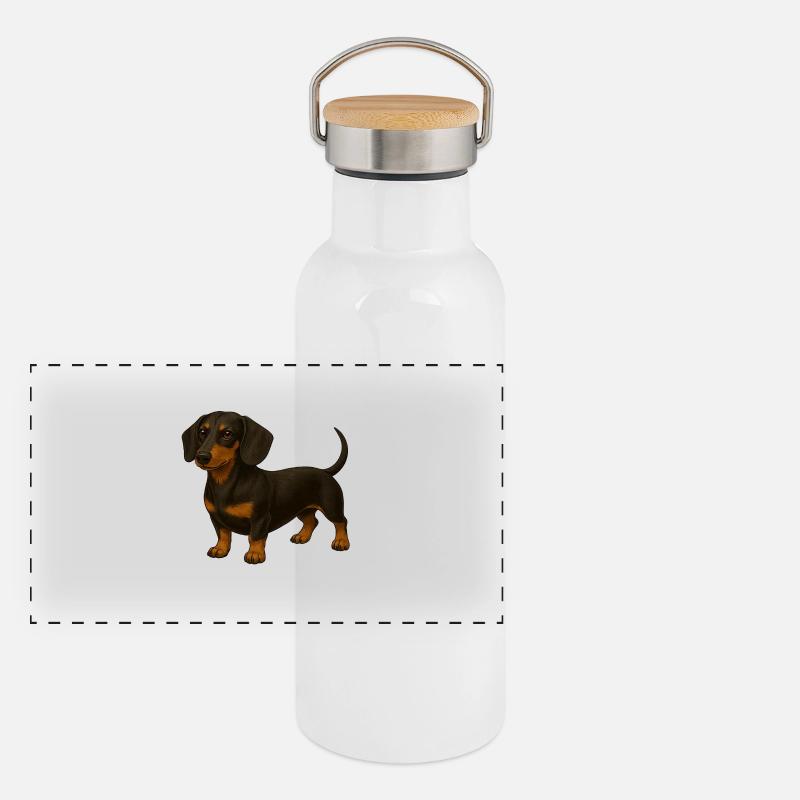 Teckel Gourde isotherme avec bouchon en bambou