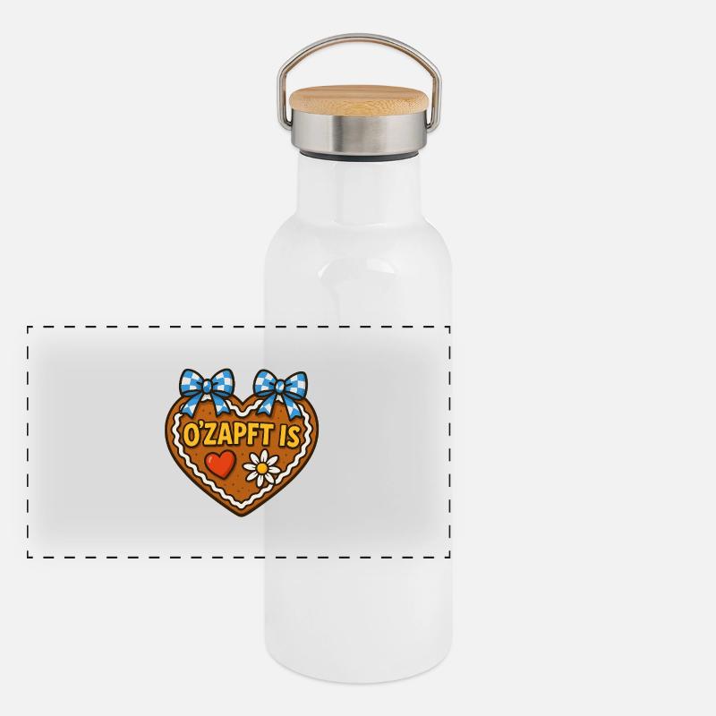 O ZAPFT IS  Panorama Thermosflasche mit Bambusdeckel