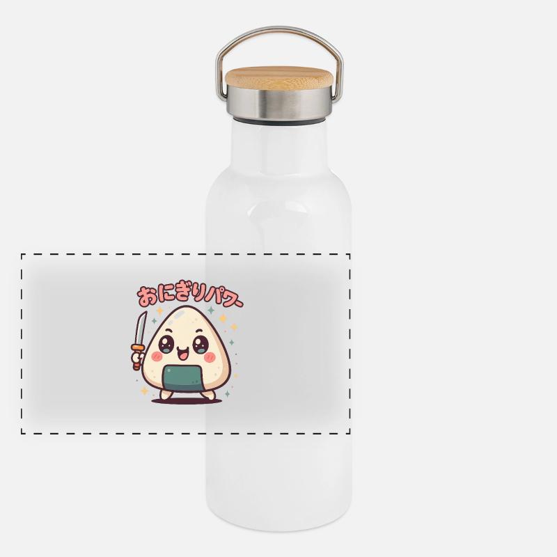 Guerrier de puissance Onigiri Gourde isotherme avec bouchon en bambou