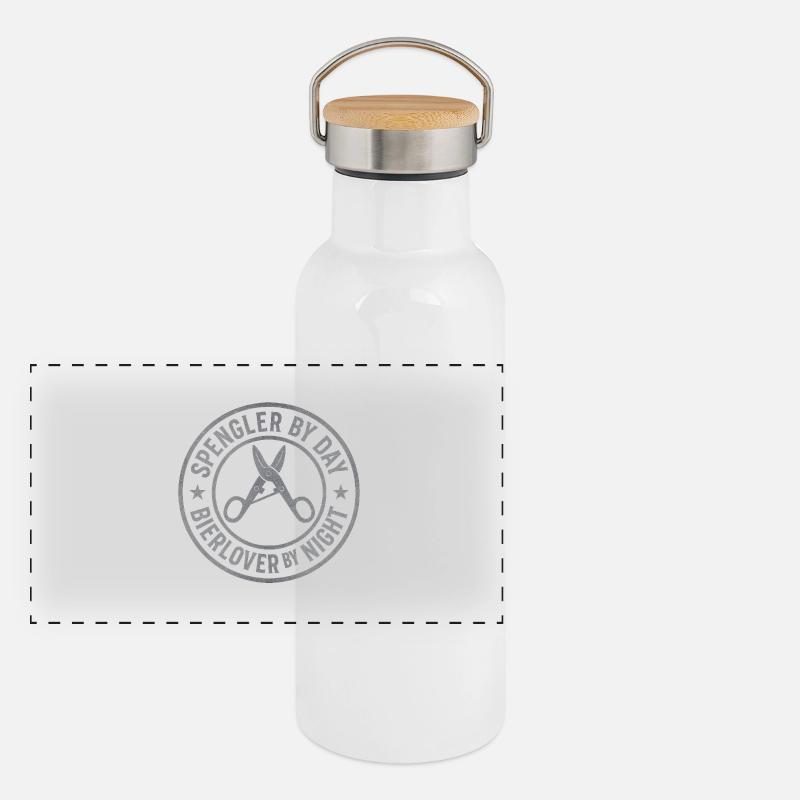 Barbier Lover Jour Nuit Phoque Gourde isotherme avec bouchon en bambou