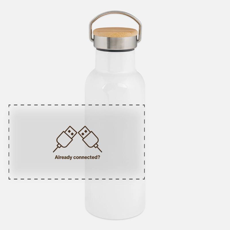 Déjà connecté Gourde isotherme avec bouchon en bambou