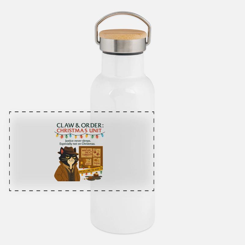 ÉDITION DE NOËL DE L’ORDRE DE GRIFFES Gourde isotherme avec bouchon en bambou