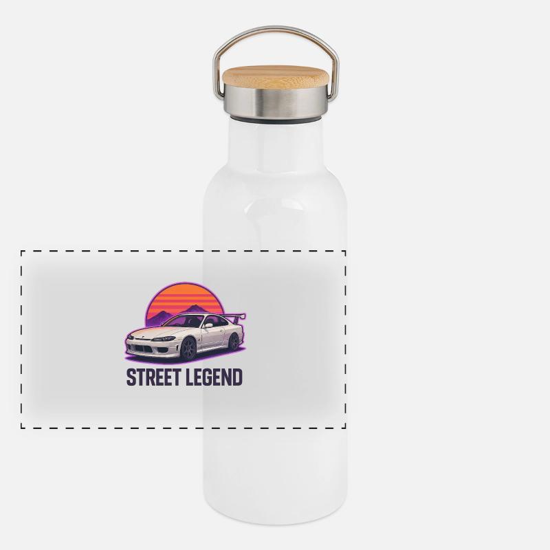 Straßenlegende Sunset Drift Panorama Thermosflasche mit Bambusdeckel