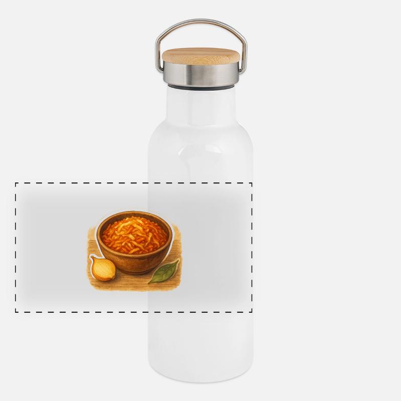 Panorama Thermosflasche mit Bambusdeckel