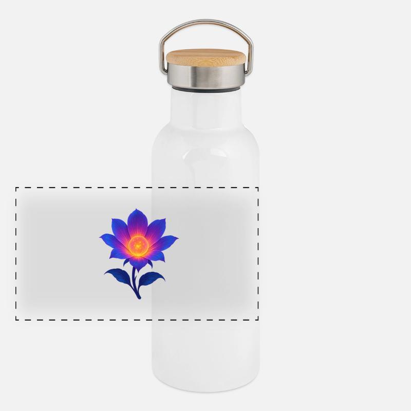 Lotus de la Nuit Néon Gourde isotherme avec bouchon en bambou