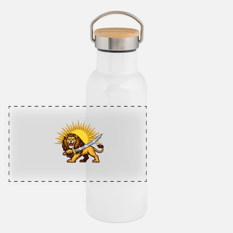Persian Löwe Persien Iran Panorama Thermosflasche mit Bambusdeckel