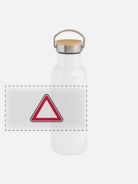 Attention panel - Panoramic Thermal Bottle with Bamboo Lid - white - Front