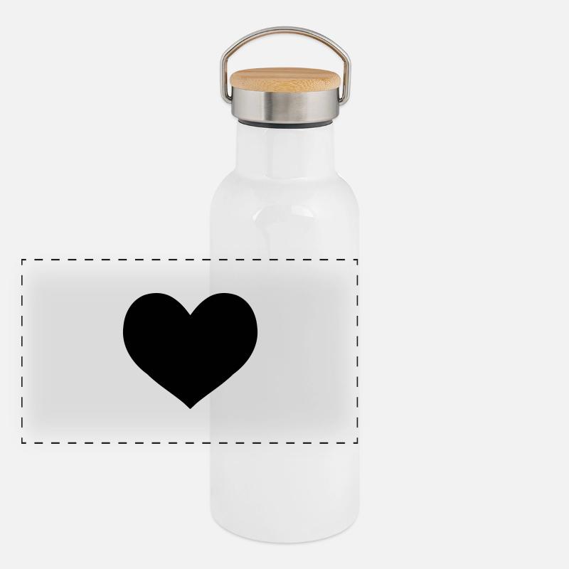 herz Panorama Thermosflasche mit Bambusdeckel