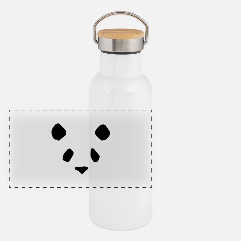 PANDABÄR PANDA Panorama Thermosflasche mit Bambusdeckel