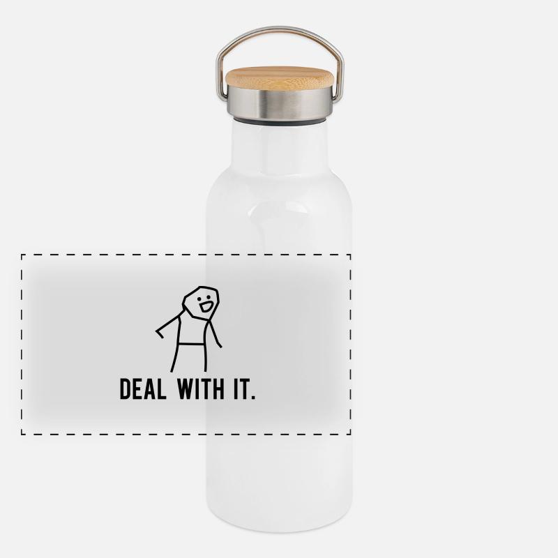 Deal with it Gourde isotherme avec bouchon en bambou
