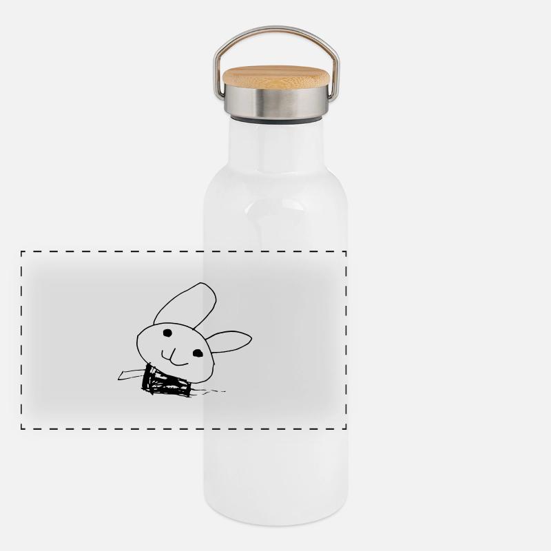 Kinderzeichnung Ostern Panorama Thermosflasche mit Bambusdeckel
