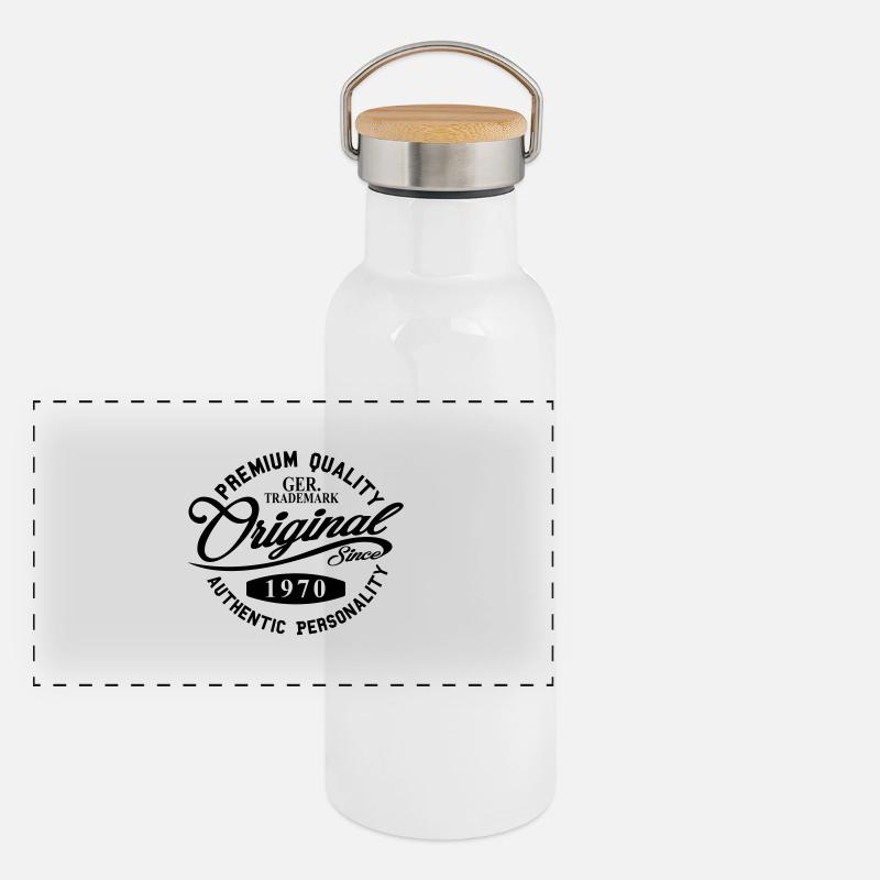 Original Since 1970 Panorama Thermosflasche mit Bambusdeckel