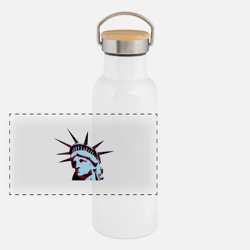 Lady Liberty Gourde isotherme avec bouchon en bambou