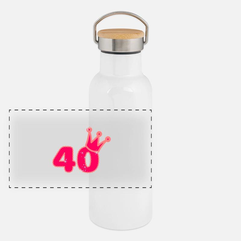 40. Geburtstag Panorama Thermosflasche mit Bambusdeckel