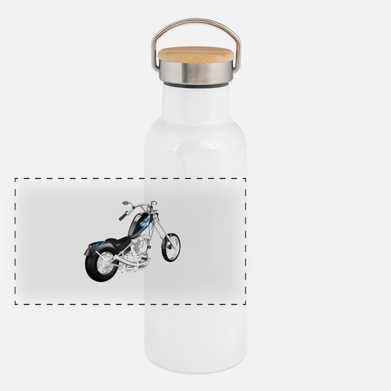 Motocycle Gourde isotherme avec bouchon en bambou