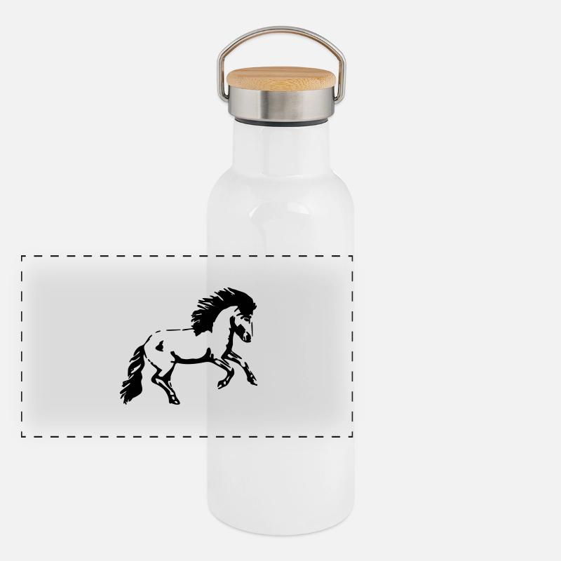 galopp Panorama Thermosflasche mit Bambusdeckel