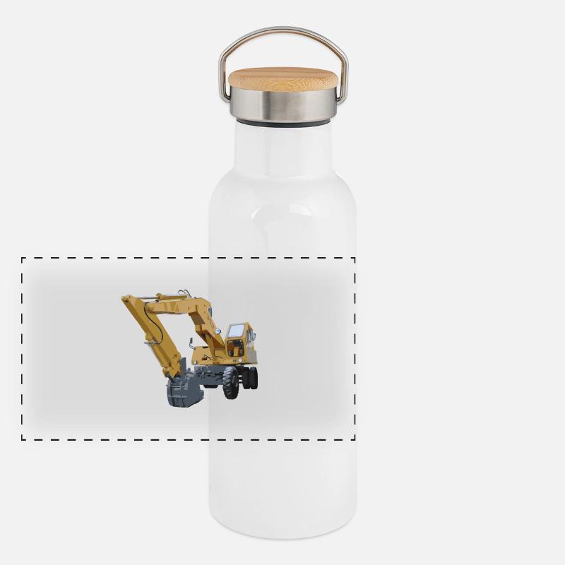 Ancienne pelle Gourde isotherme avec bouchon en bambou