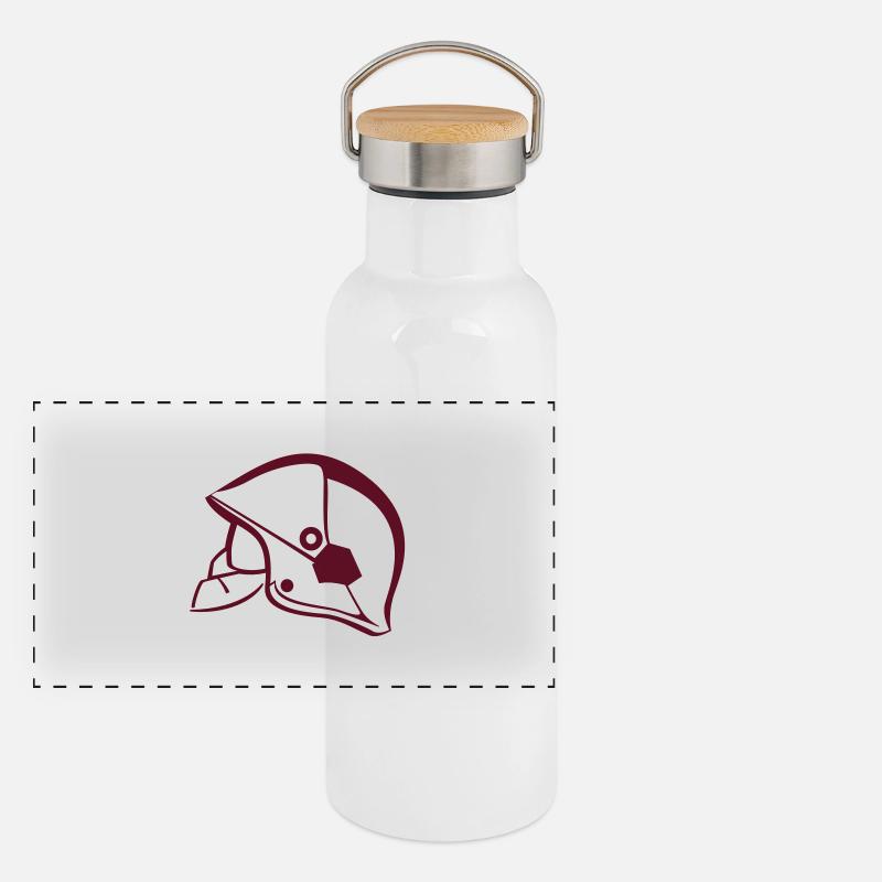 Feuerwehr Panorama Thermosflasche mit Bambusdeckel