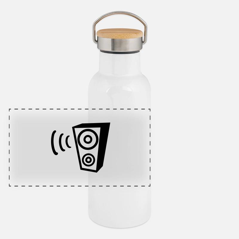 Lautsprecher Panorama Thermosflasche mit Bambusdeckel