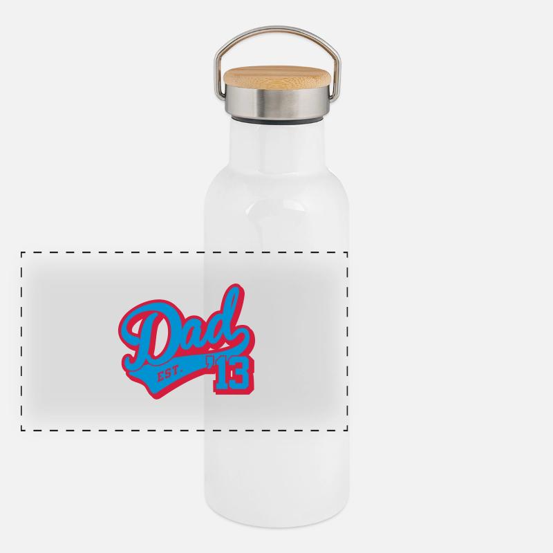 dad established 2013 Panorama Thermosflasche mit Bambusdeckel