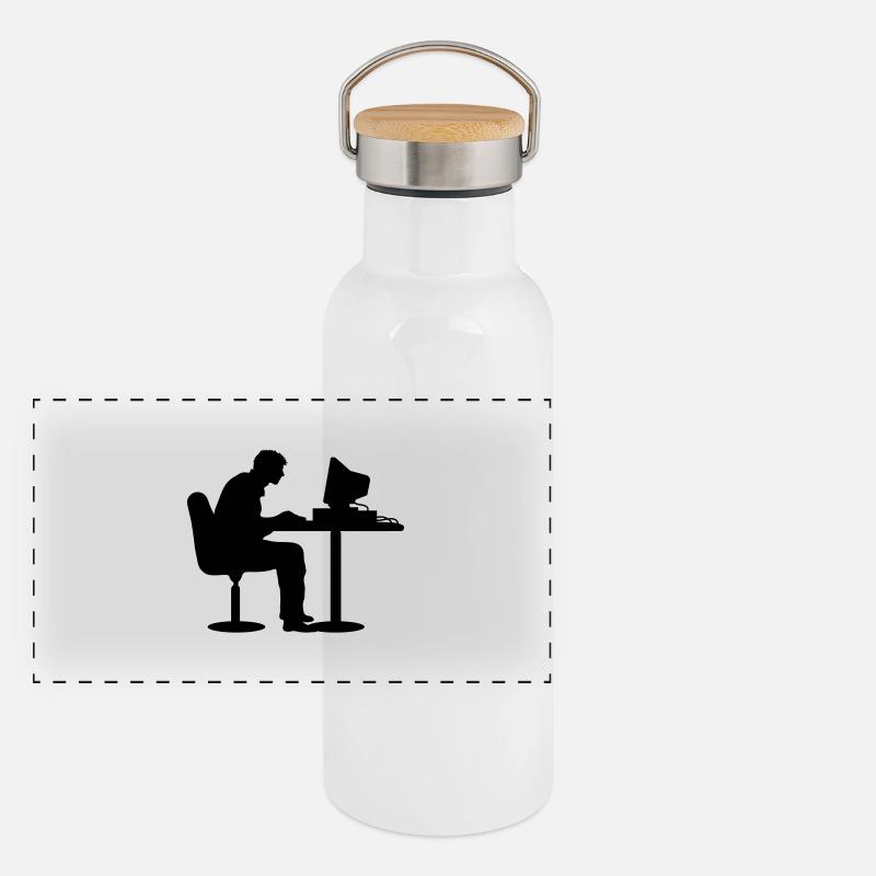 Geek Panoramic Thermal Bottle with Bamboo Lid