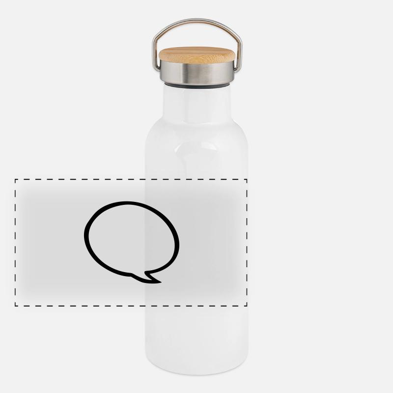 speech bubble Panoramic Thermal Bottle with Bamboo Lid