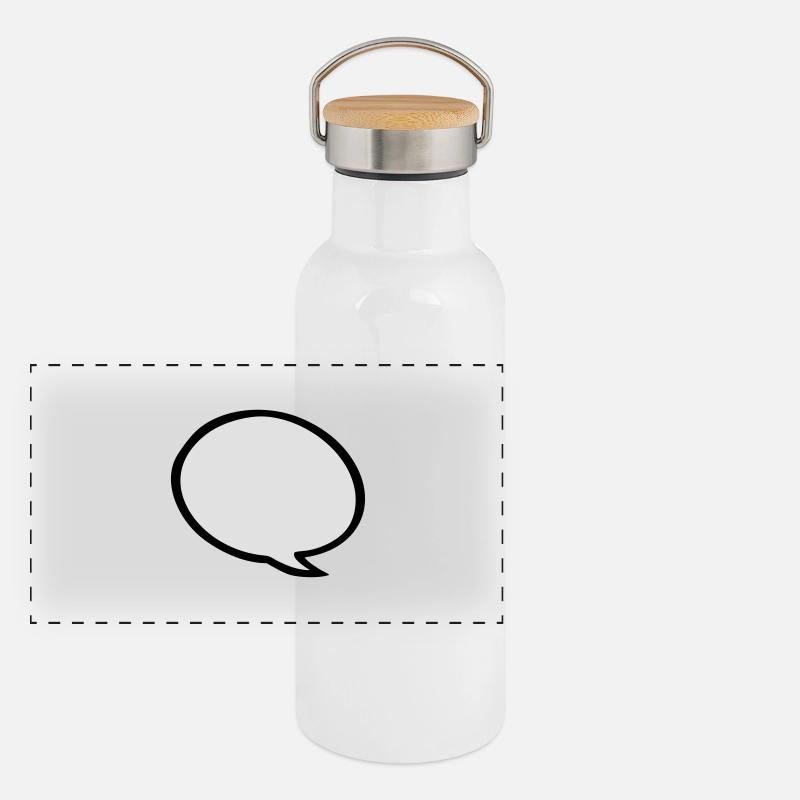speech bubble Panoramic Thermal Bottle with Bamboo Lid