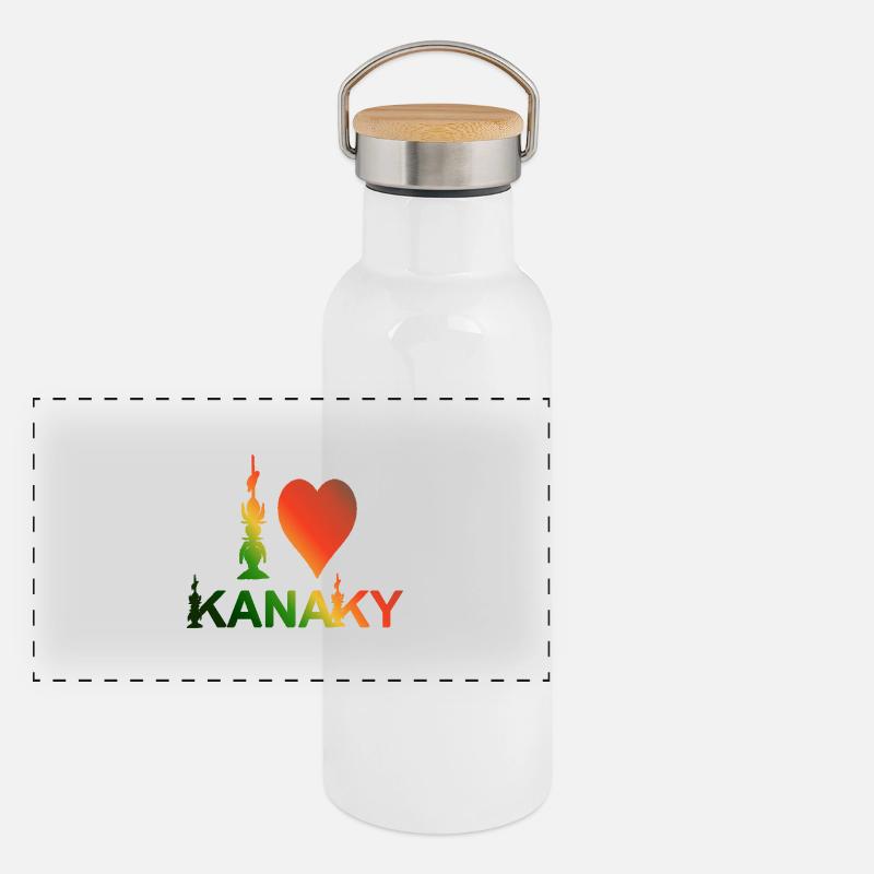 Panorama Thermosflasche mit Bambusdeckel