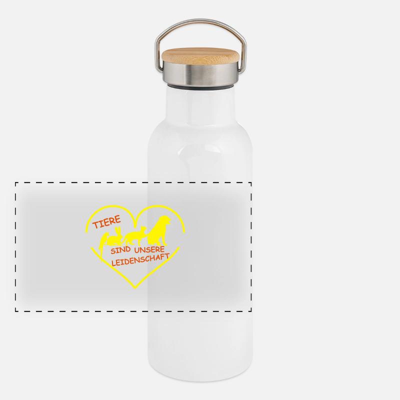 Panorama Thermosflasche mit Bambusdeckel