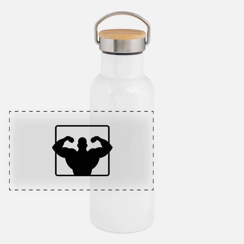 bodybuilder Gourde isotherme avec bouchon en bambou