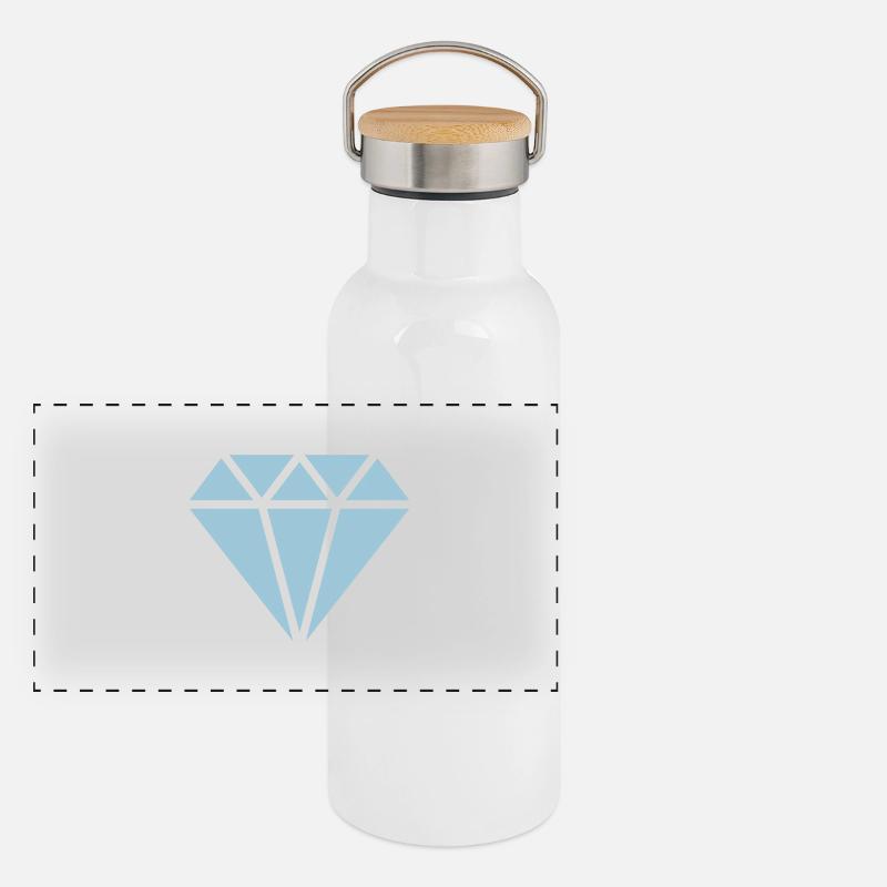 Diamond symbol, triangle, cubic, abstract, ever Panoramic Thermal Bottle with Bamboo Lid