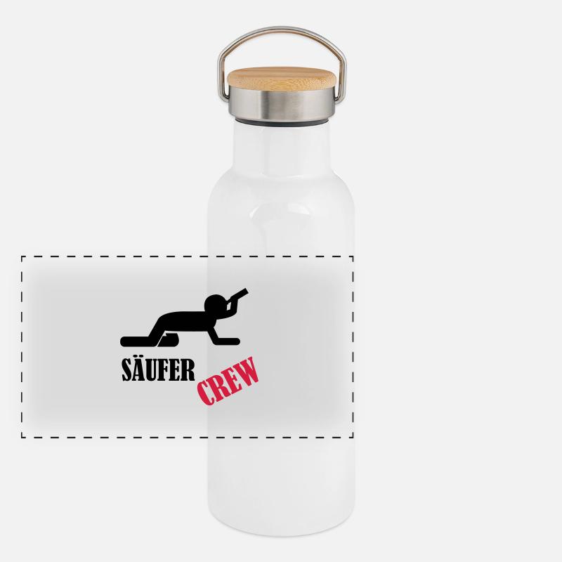 saeufer_crew Panorama Thermosflasche mit Bambusdeckel