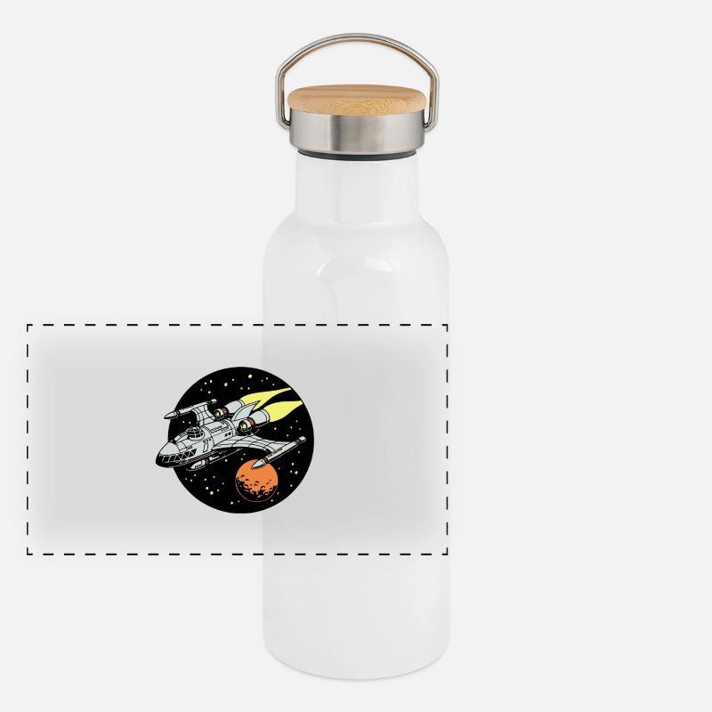 Astronef Gourde isotherme avec bouchon en bambou