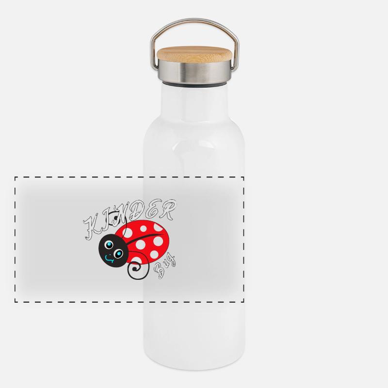 Kids Bug Funny Cute Ladybug Nursery Panoramic Thermal Bottle with Bamboo Lid