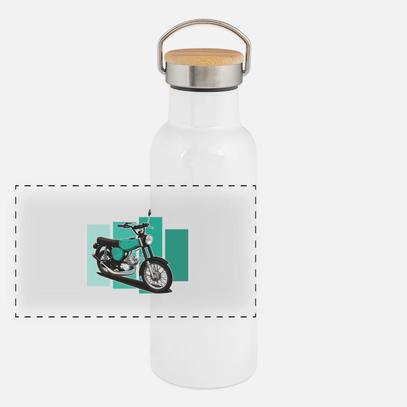 S51 (türkis) // Illustration Panorama Thermosflasche mit Bambusdeckel