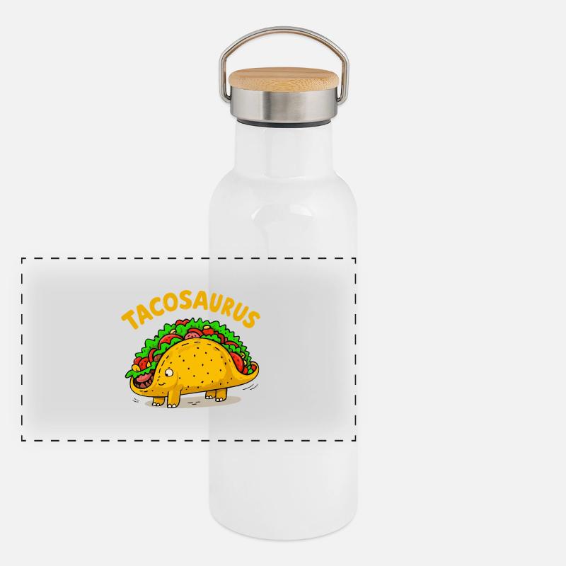 Tacosaurus Panoramic Thermal Bottle with Bamboo Lid