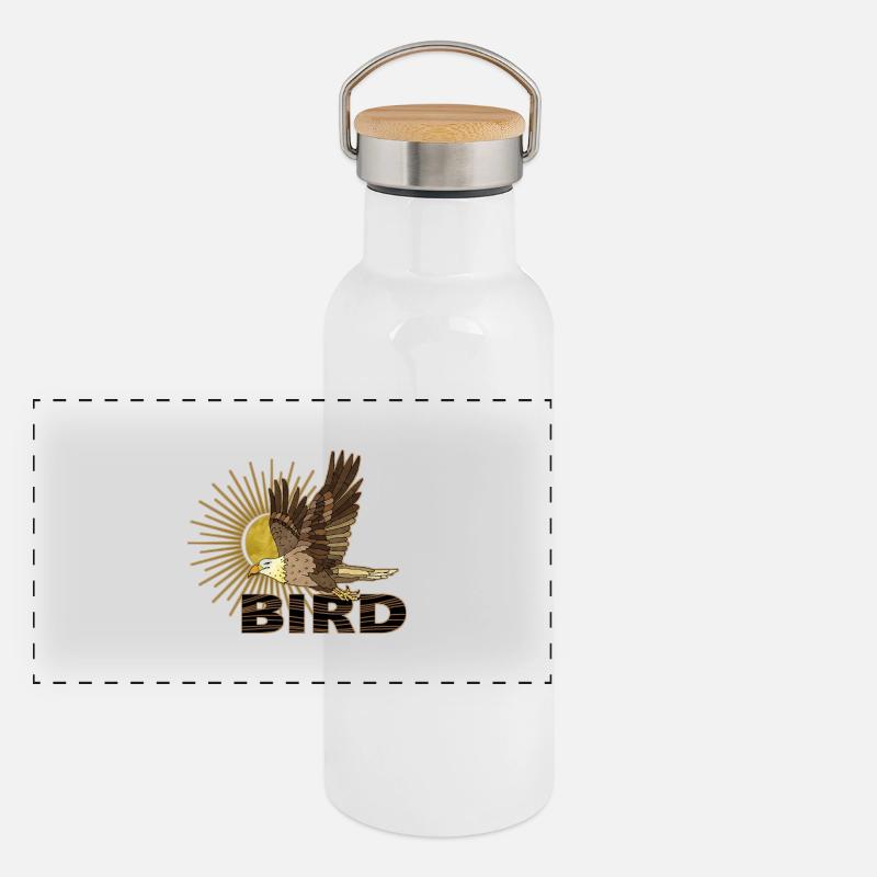 Vogel Panorama Thermosflasche mit Bambusdeckel