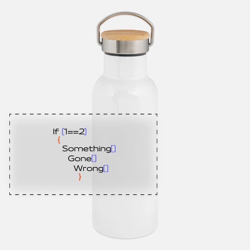 Programmeur blague drôle cadeau PC disant Gourde isotherme avec bouchon en bambou