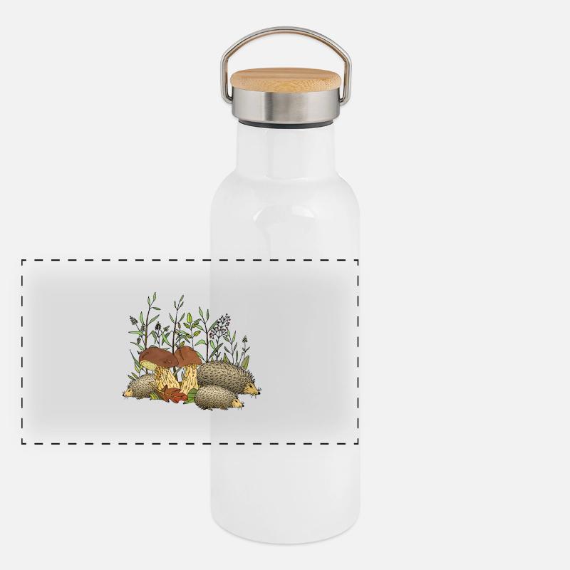 Igel Panorama Thermosflasche mit Bambusdeckel
