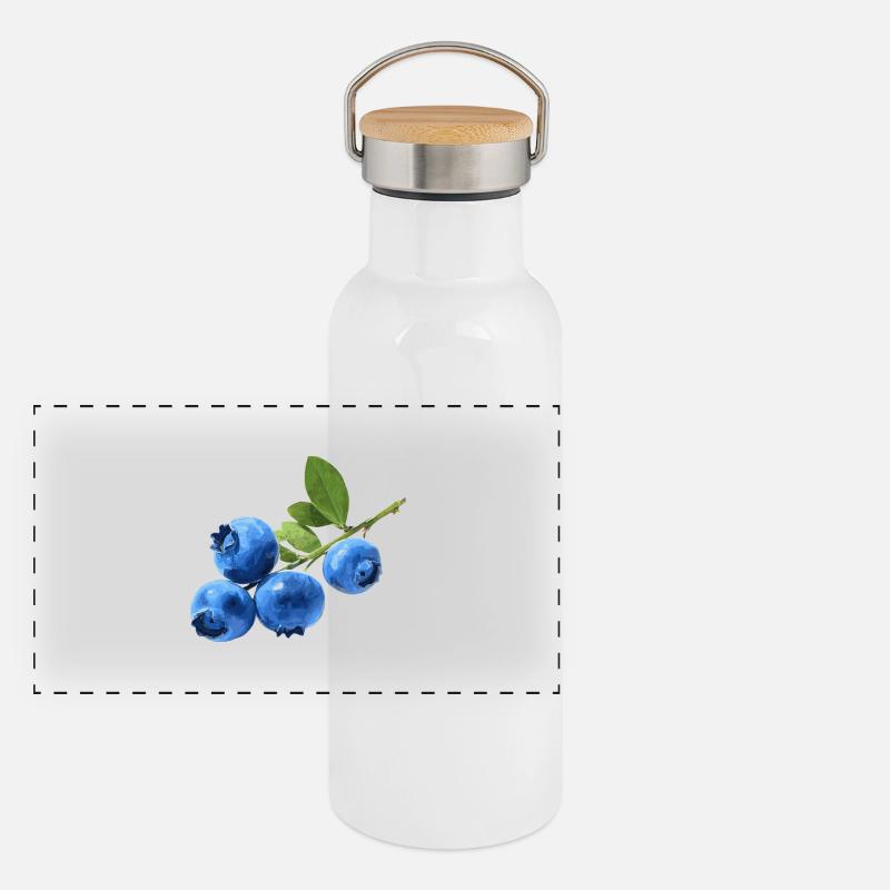 Bleuets Gourde isotherme avec bouchon en bambou