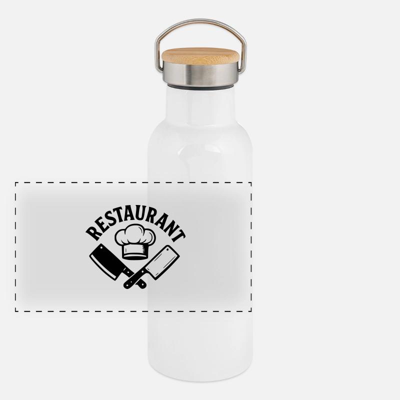 Panorama Thermosflasche mit Bambusdeckel